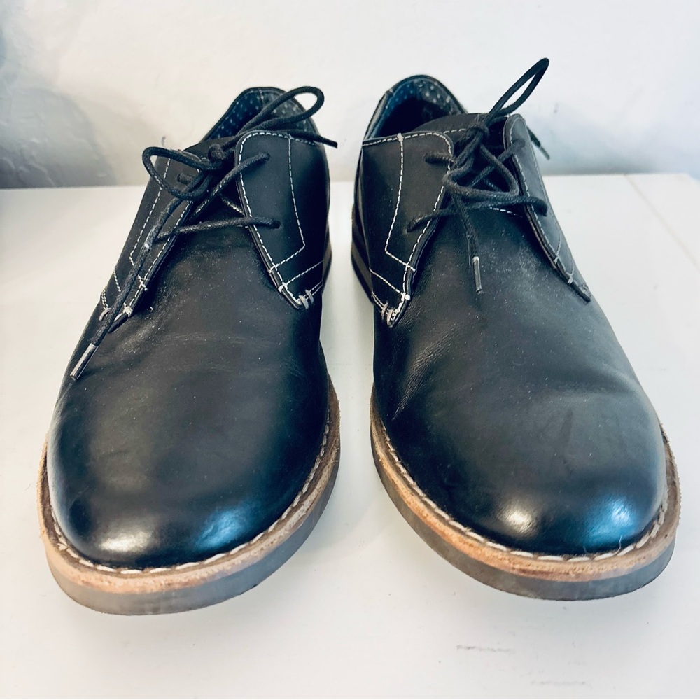 Original Penguin Waylon Black Leather Classic Oxford Shoes, Size 10 - Picture 3 of 8